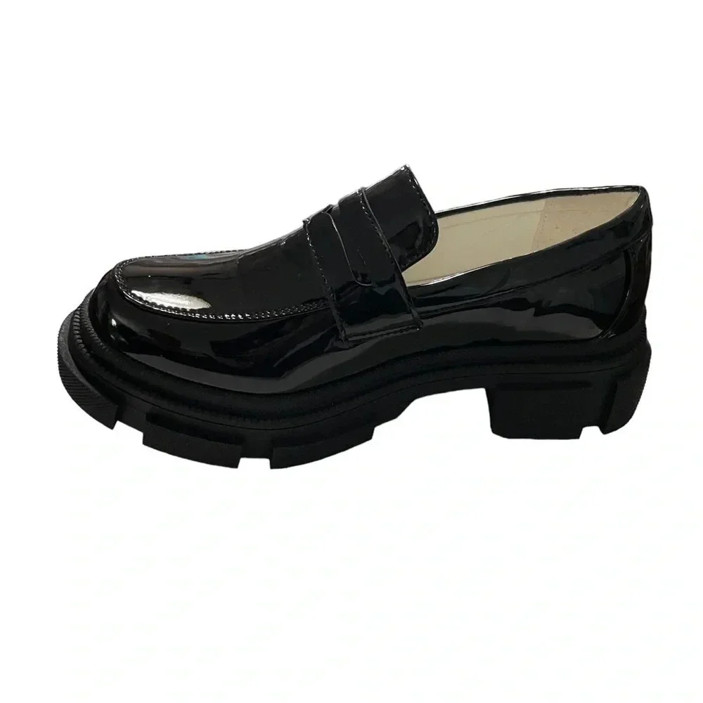 YETIER Platform Loafer Slip-ons Round Toe Chunky Shoes Women’s Size 7 Y2K Retro